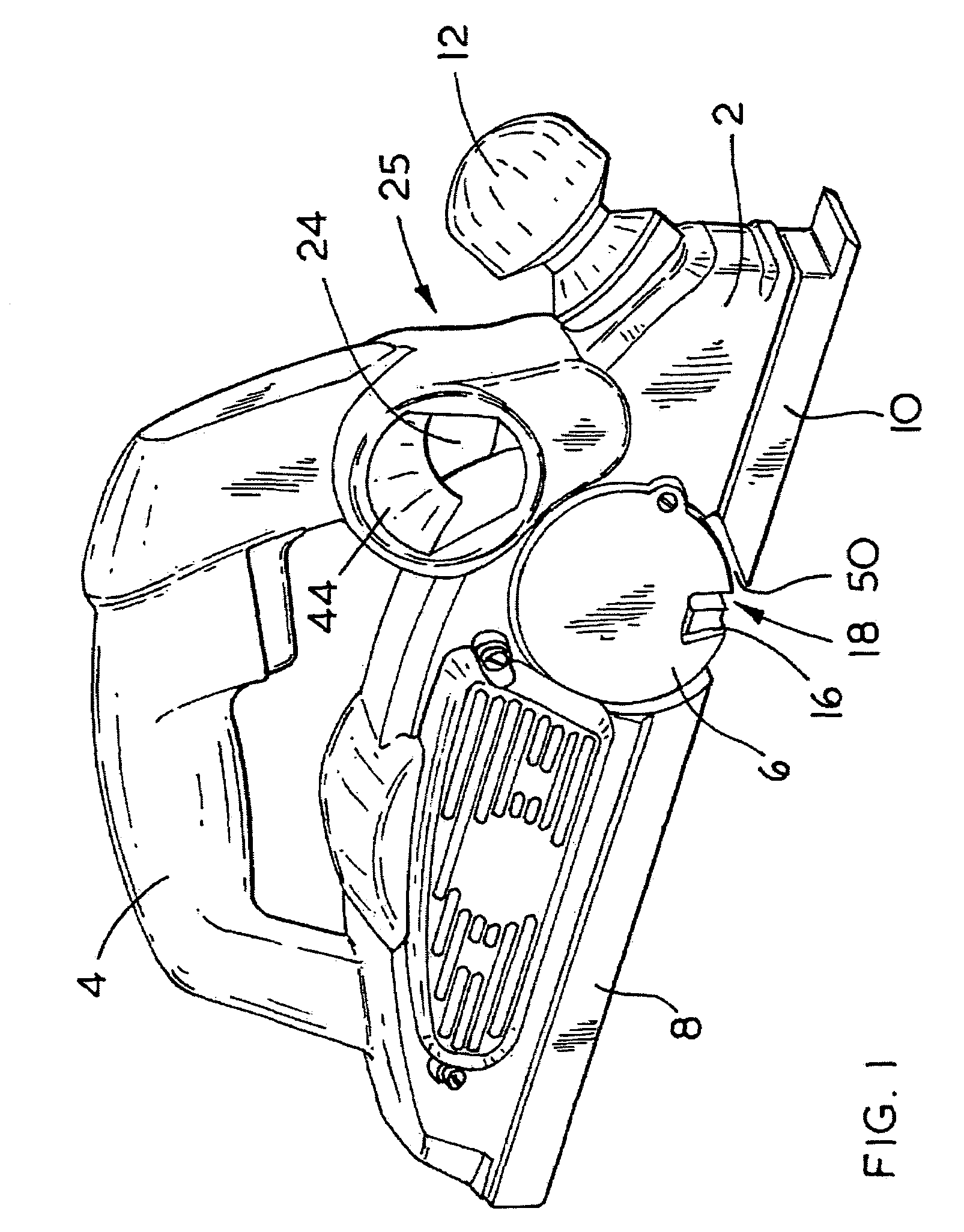 Debris collection container for a planer