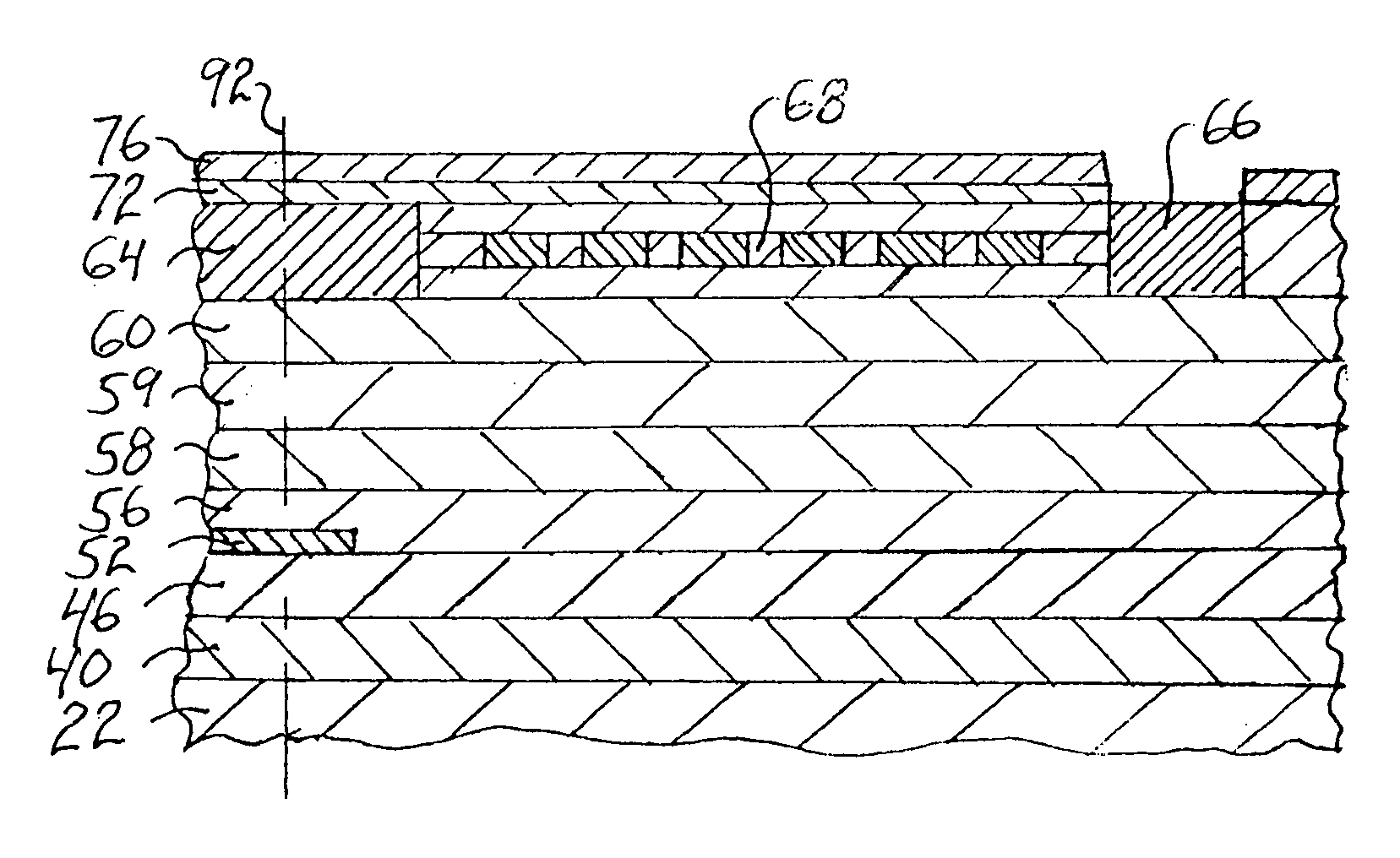 Magnetic head having notched first magnetic pole