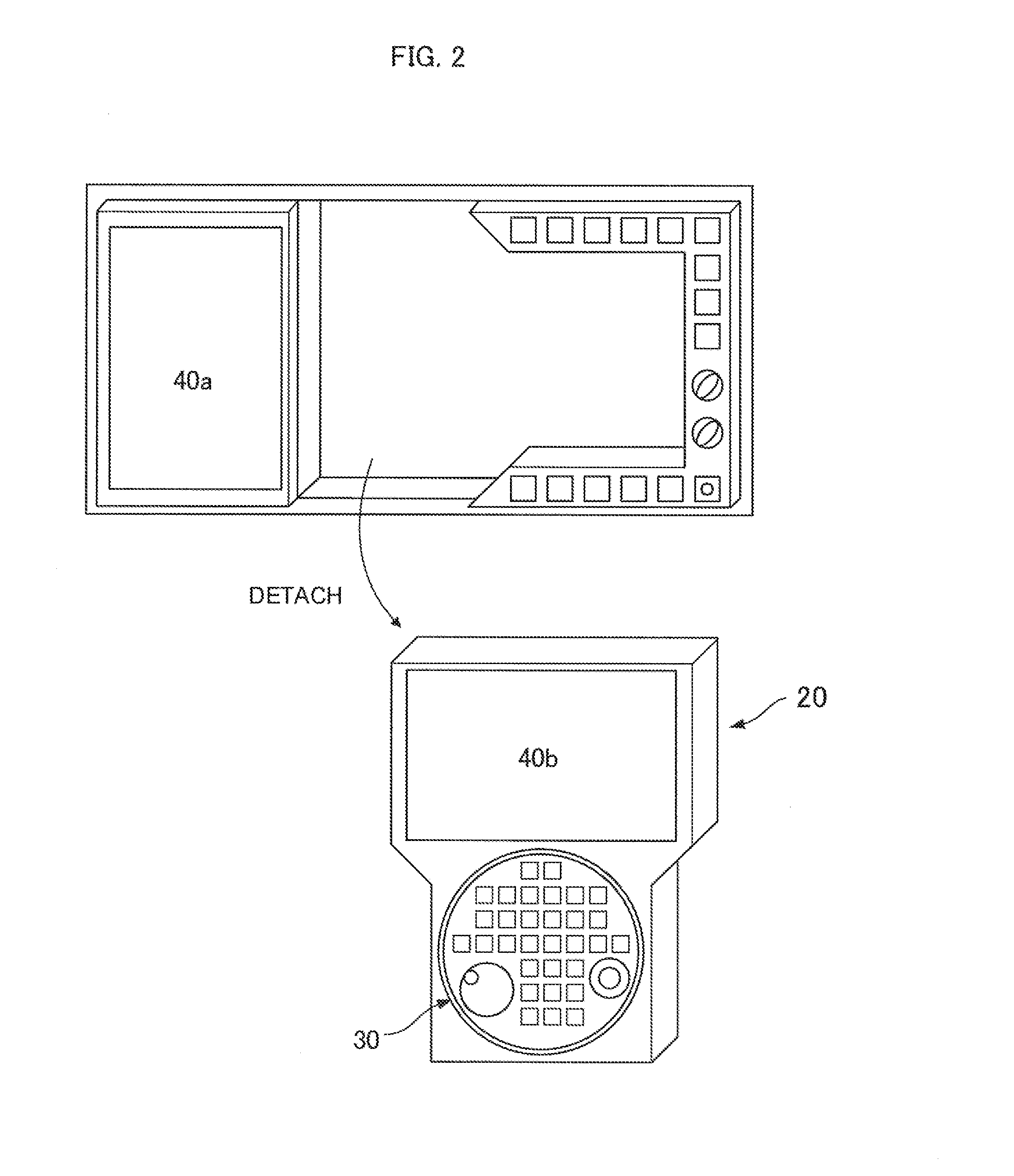 Detachable machine control panel with display