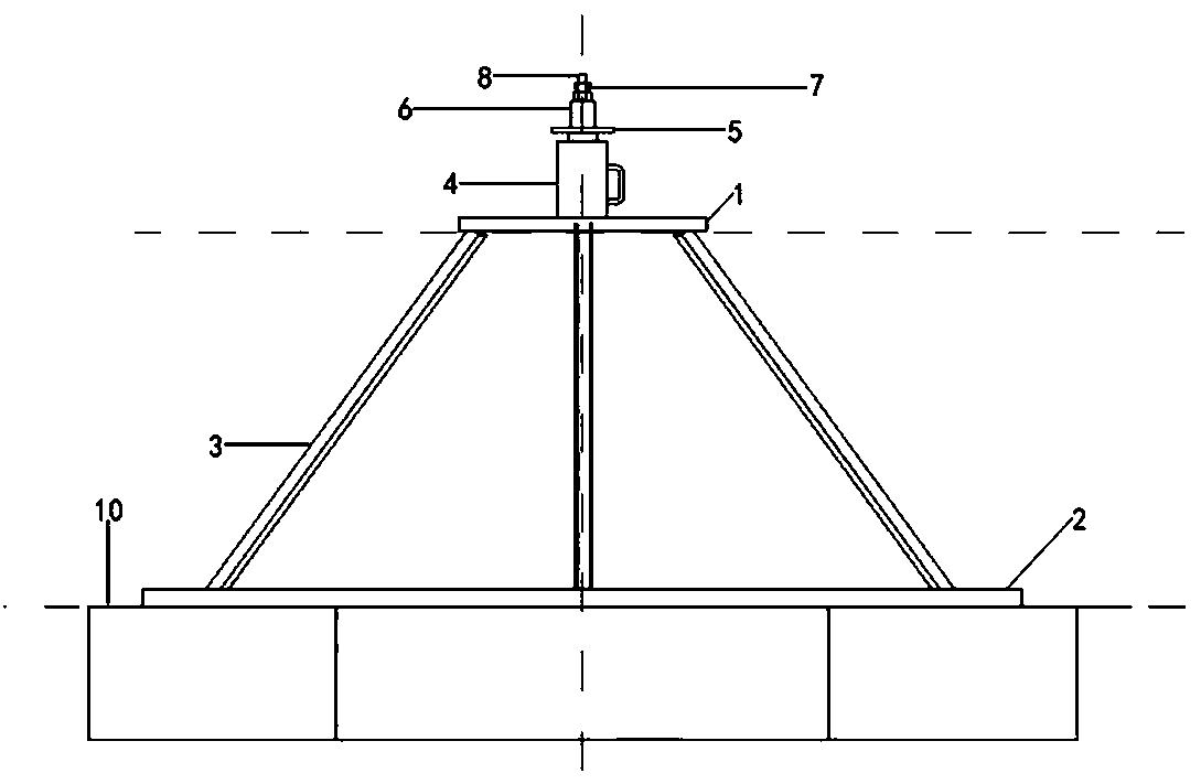 A device and method for testing pull strength of an embedded hanger