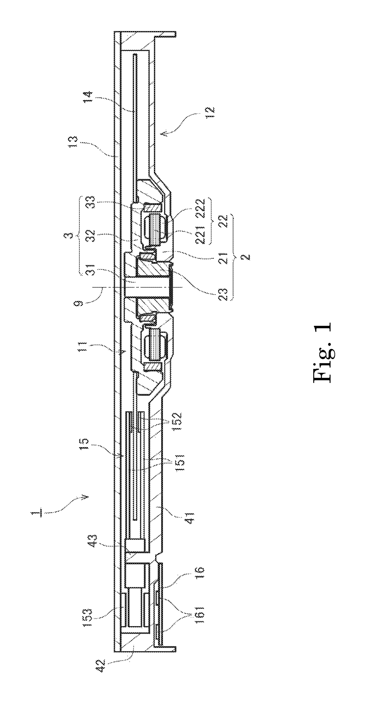 Disk drive base with decreased thickness portion angle being less than increased thickness portion angle