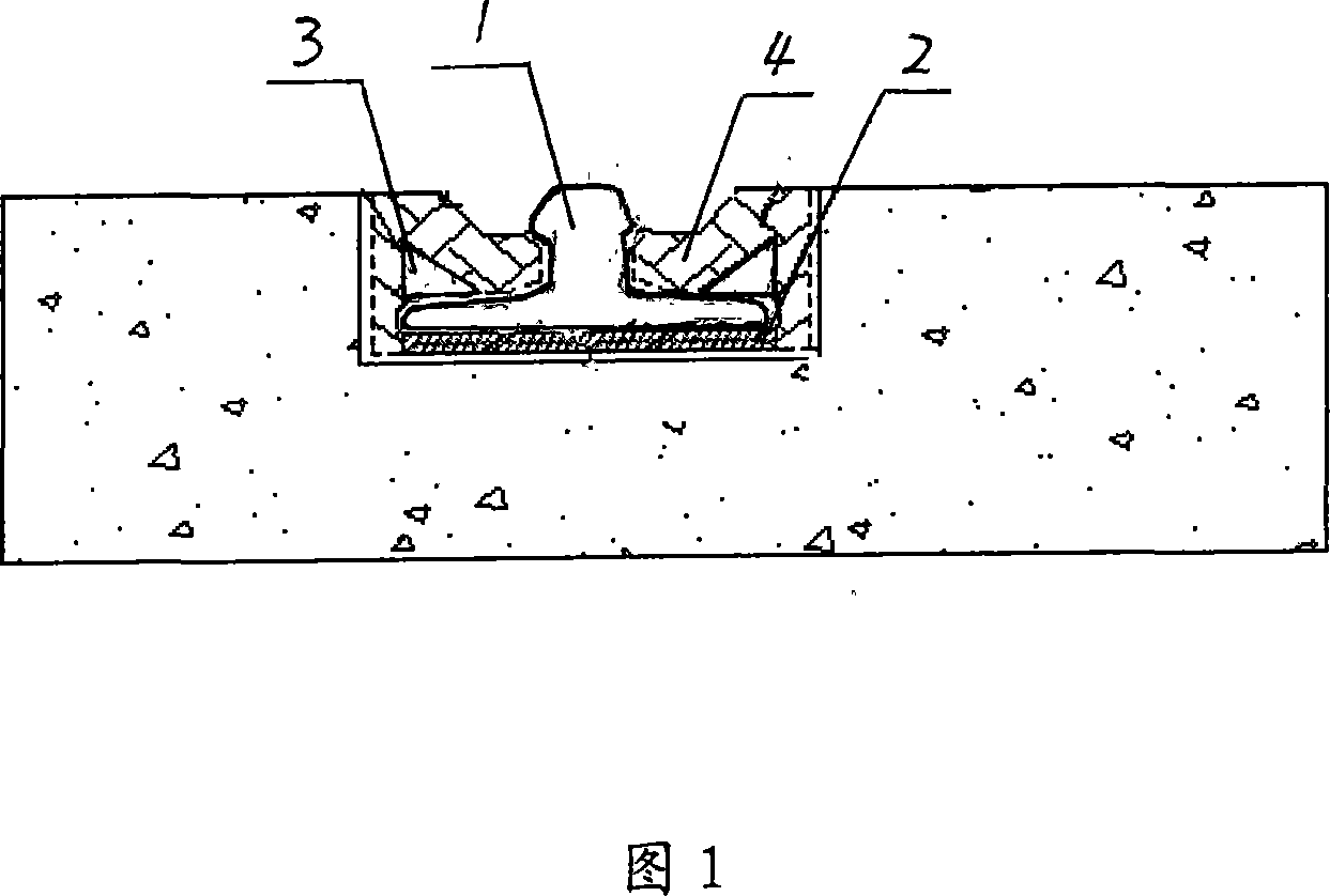 Construction method for embedded railway traffic engineering guided way