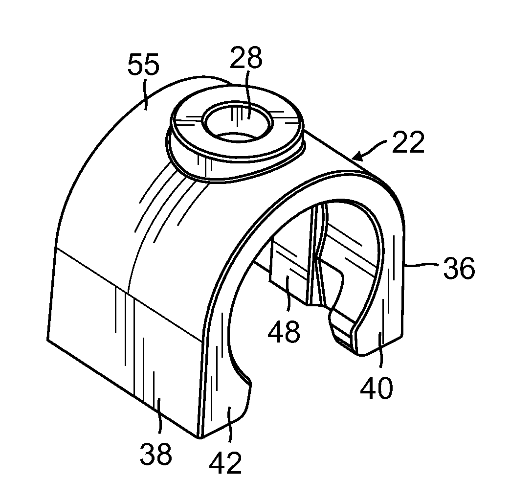 Clamp and spike for flexible conduit