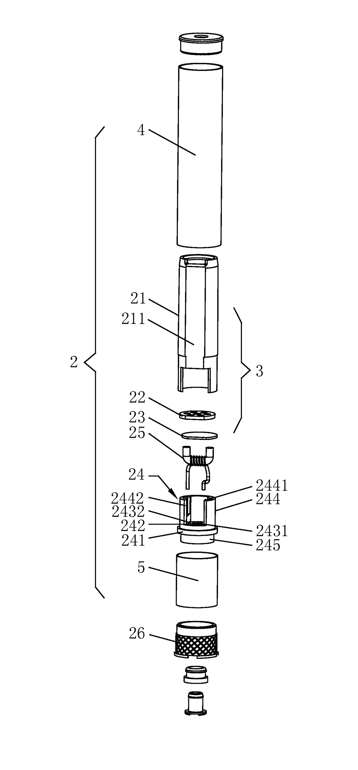 Vaporizer device of cotton-free electronic cigarette