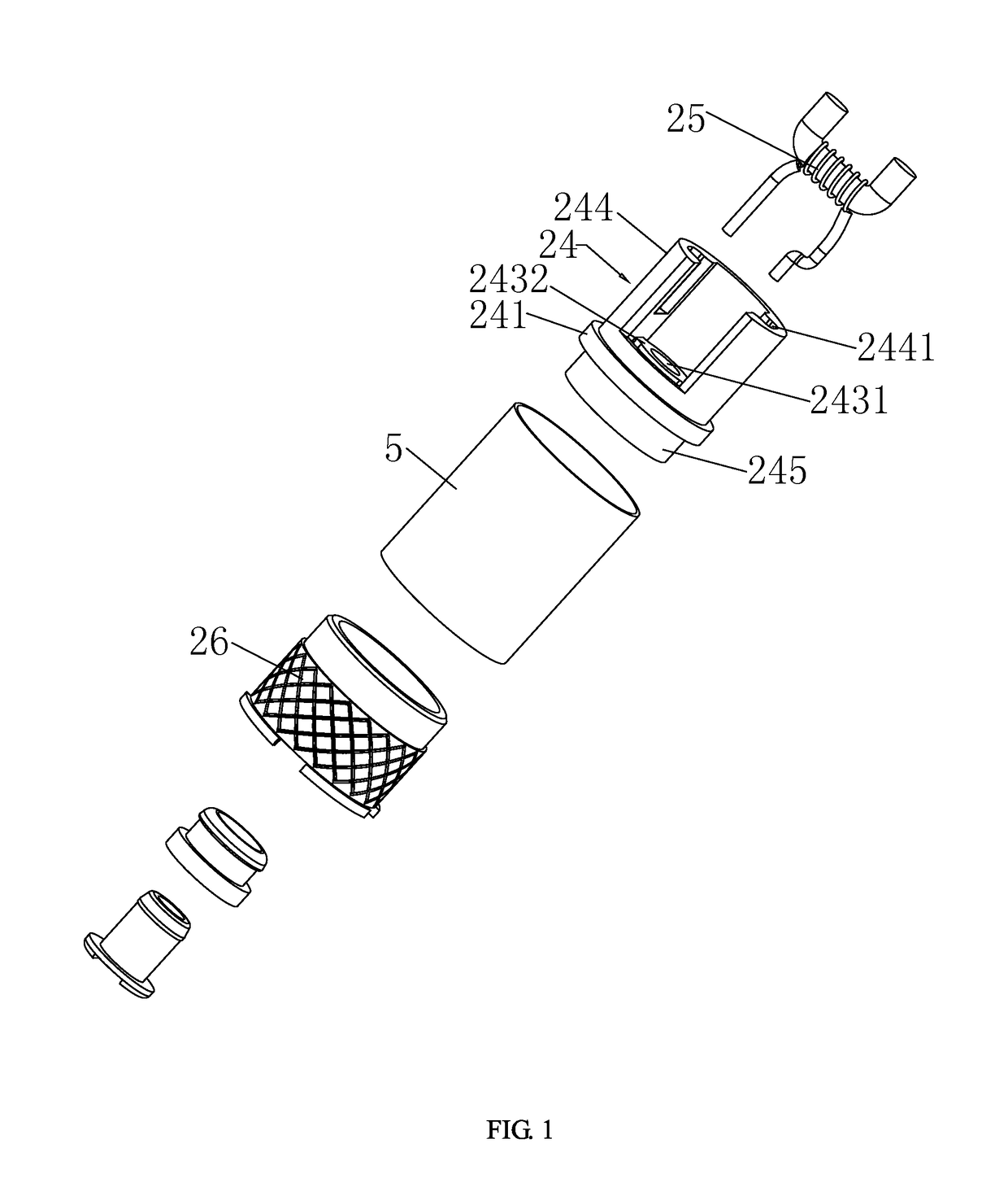 Vaporizer device of cotton-free electronic cigarette