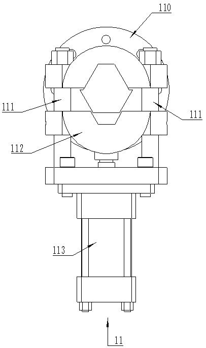 Longitudinal pipe retreating type template grouting rotating device with tunnel secondary lining separation prevention function