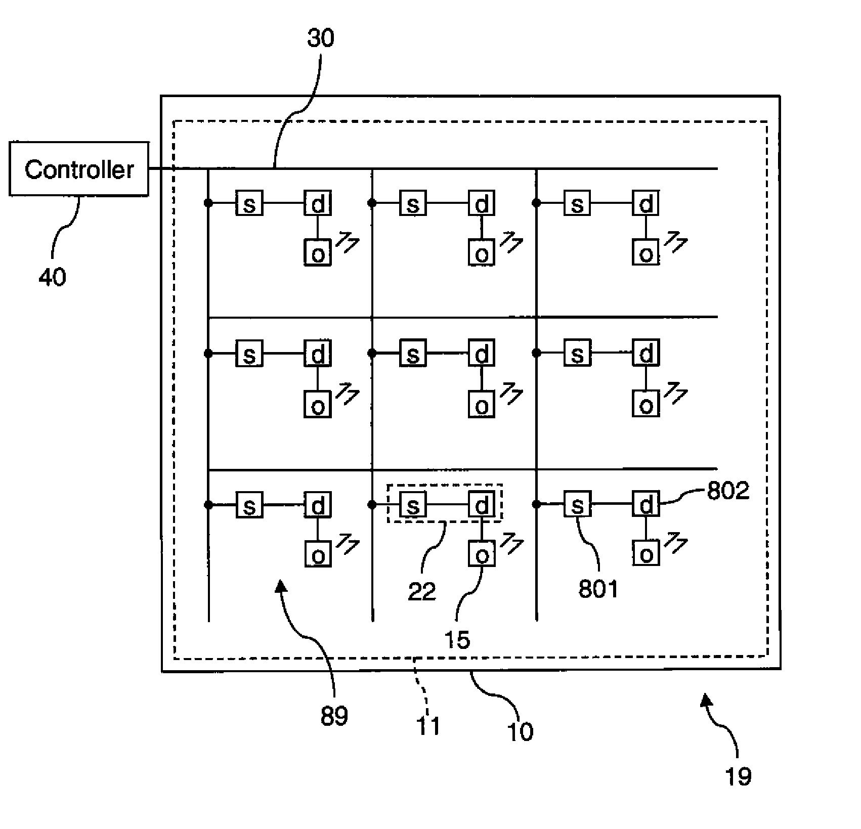 Display device with parallel data distribution