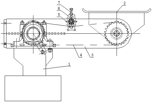 Sectional steel flat support device Rotary arm drive chain tensioner