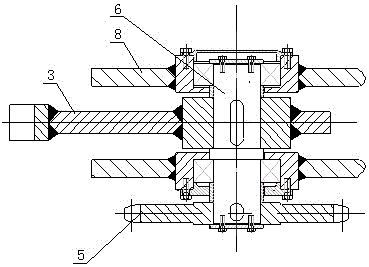 Sectional steel flat support device Rotary arm drive chain tensioner