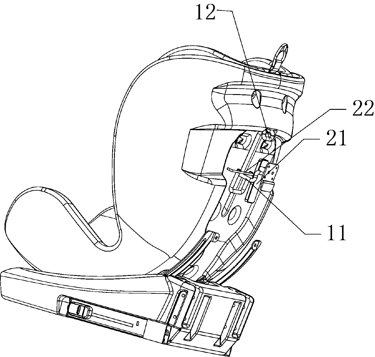 Fixing device for reinforcing rotary safety seat