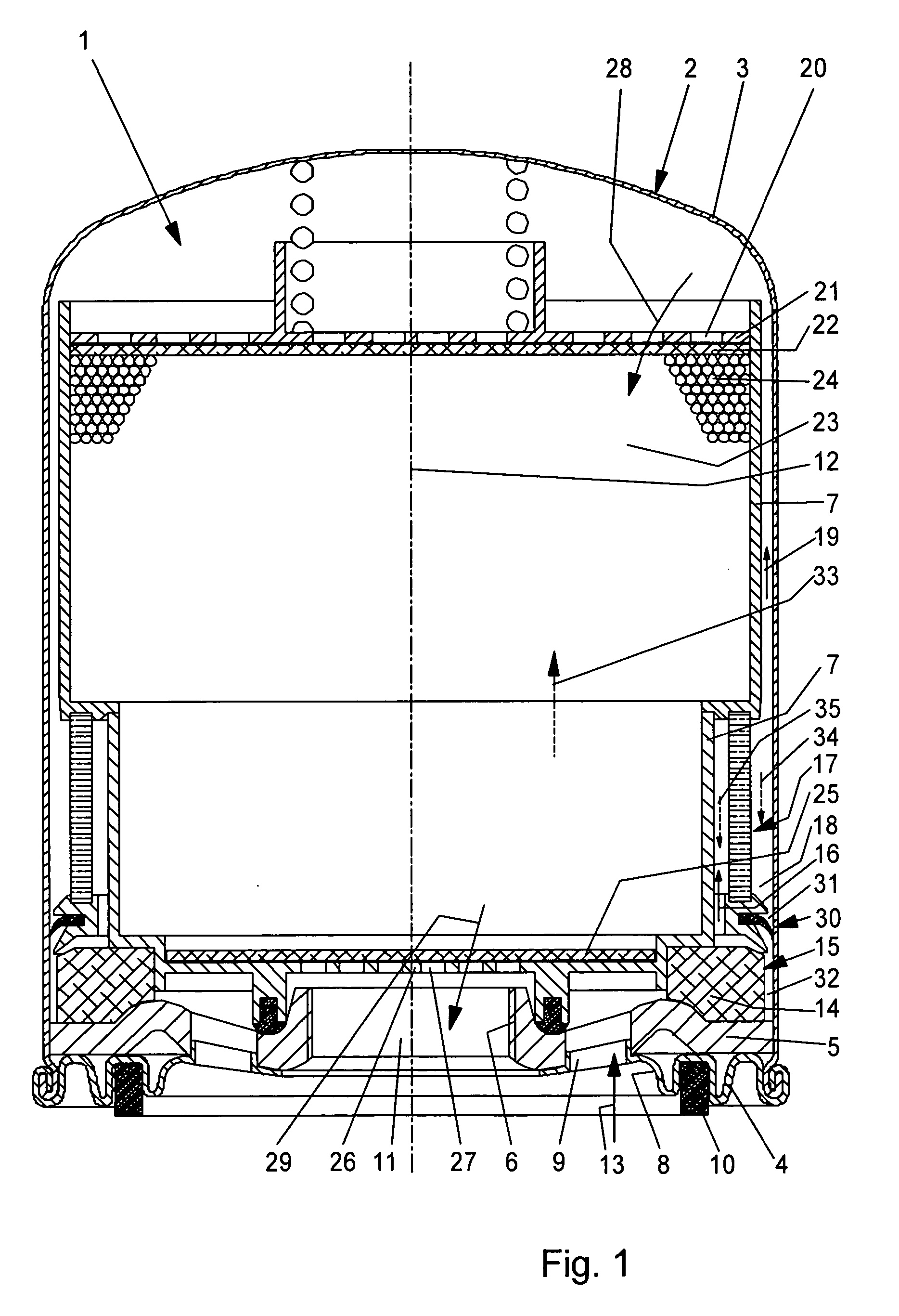 Cartridge for cleaning compressed air in compressed air supply systems of motor vehicles