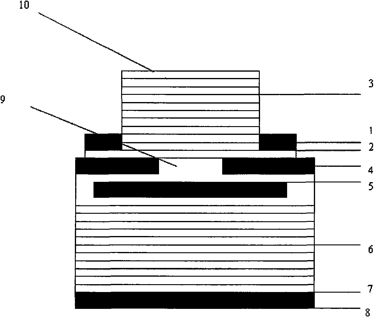 Inner cavity type multiple-active region photon crystal vertical cavity surface transmission semiconductor laser device