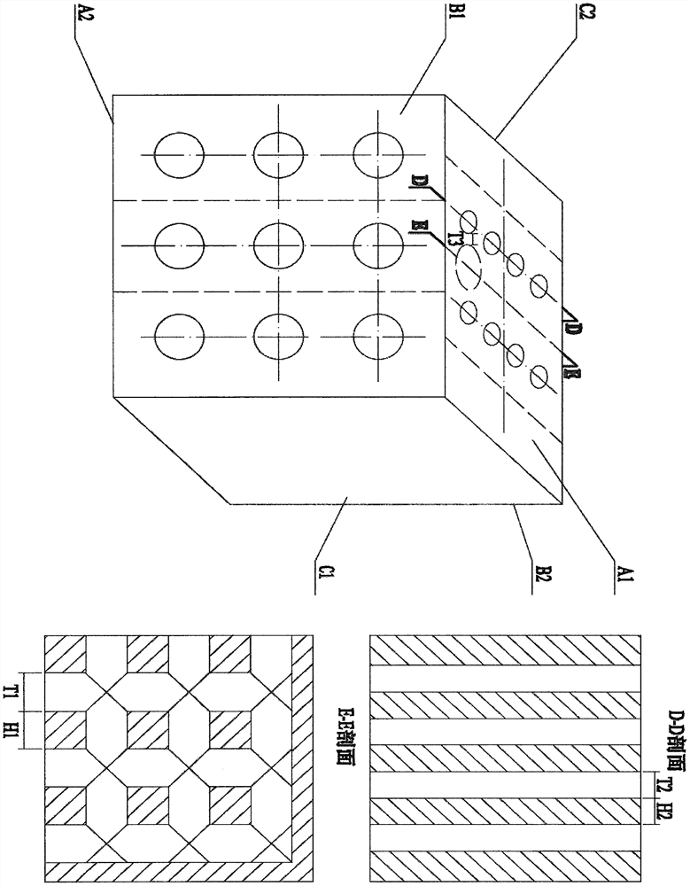 Design scheme of direct-current countercurrent hole channel type heat exchanger/evaporator