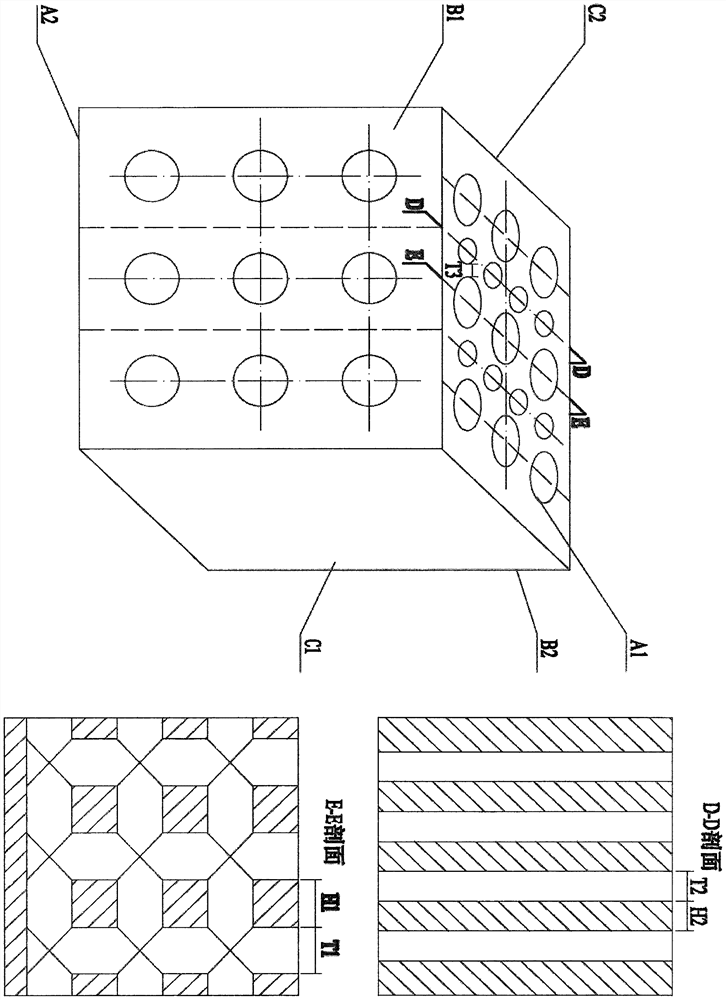 Design scheme of direct-current countercurrent hole channel type heat exchanger/evaporator