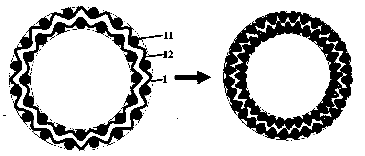 Structural phase transition radial expansion tube fabric based on soft weft and its preparation