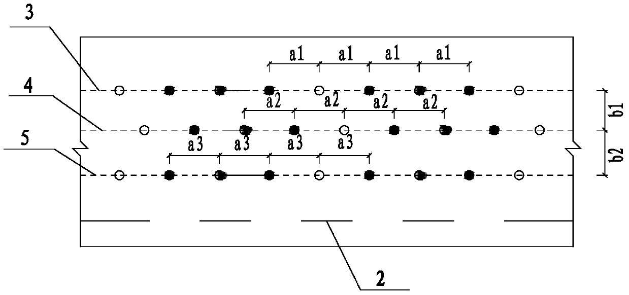 Method for controlling leakage of grouting treatment vertical type asphalt concrete core wall earth-rock dam