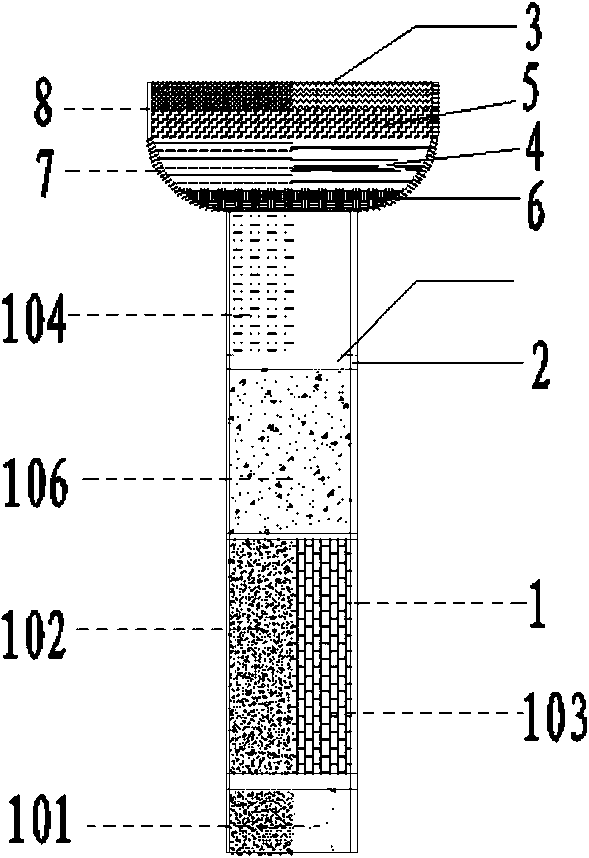 Clear water modeling greening concrete column nest structure and manufacturing method