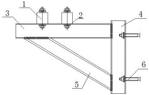 Elastic fixing support structure for vertically installing non-segregated phase enclosed busbar