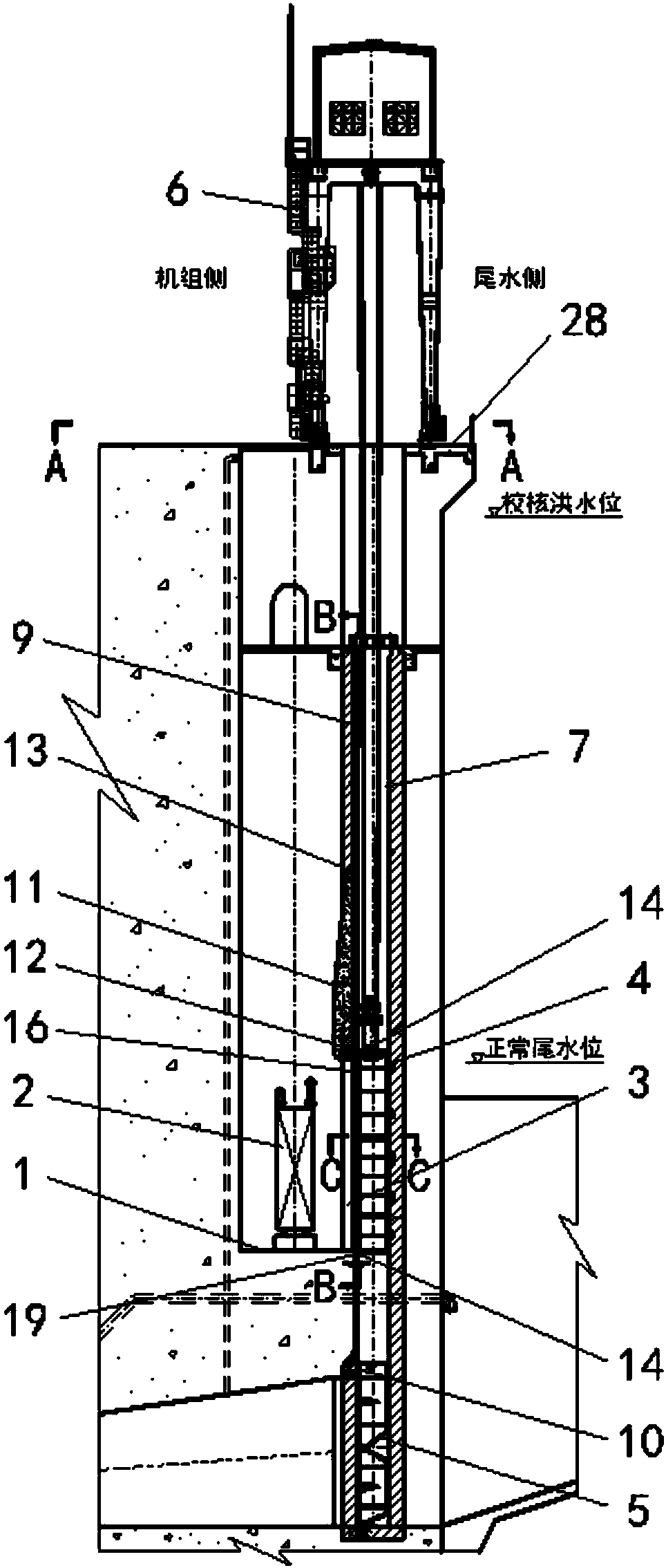 Convenient-to-overhaul tail water cooler device