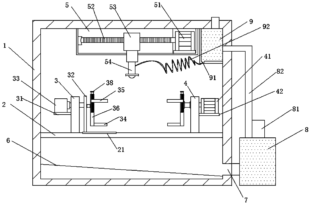 Spraying device for surface of copper product