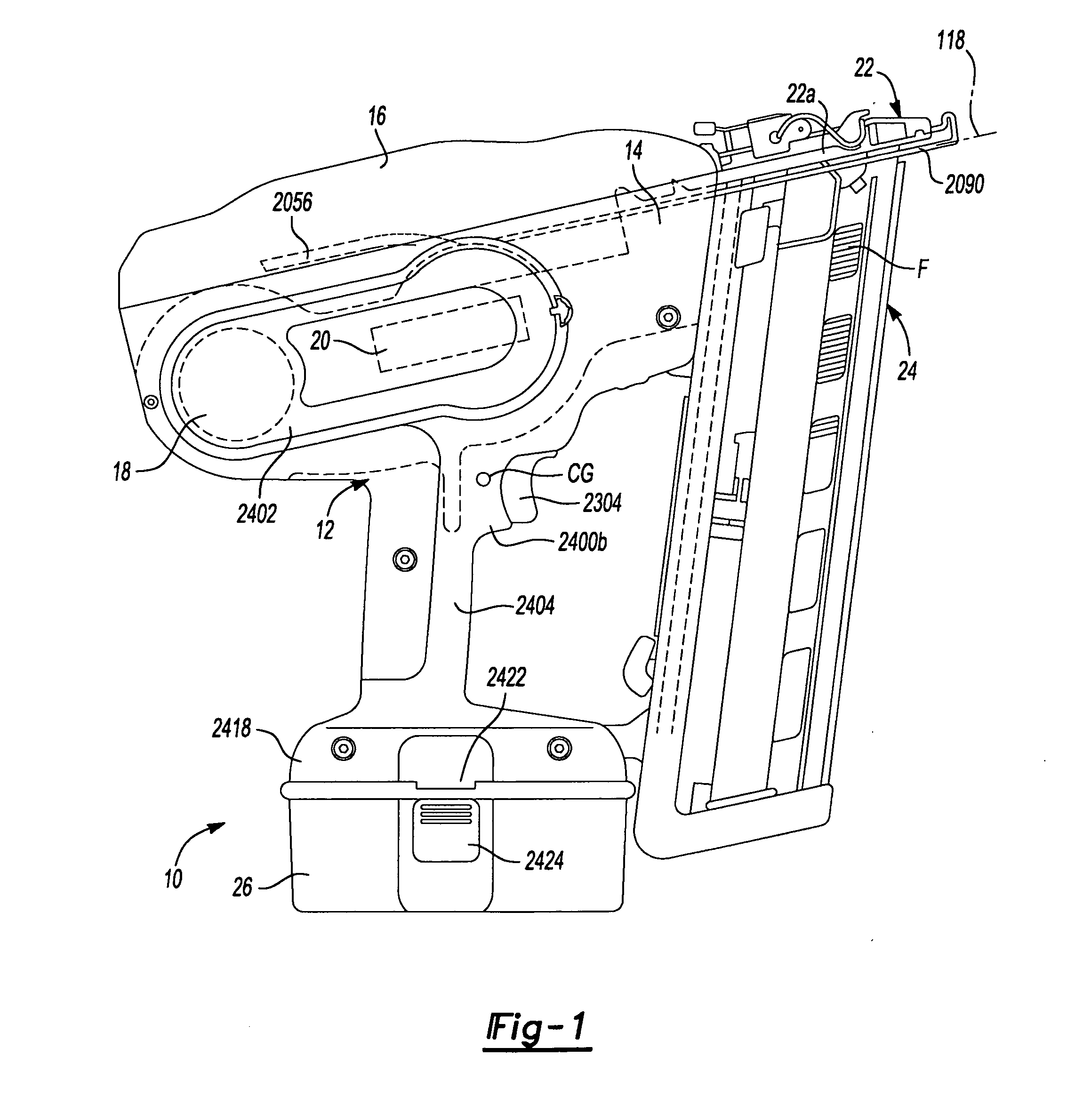 Power take off for cordless nailer