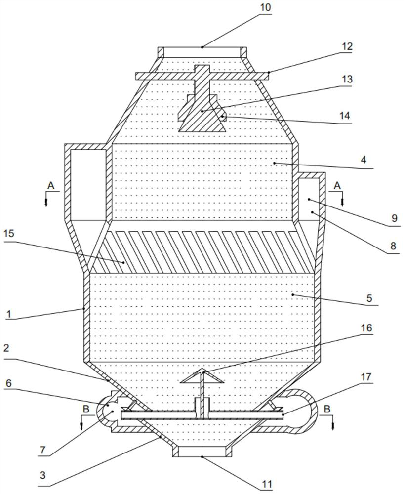 Vertical cold kiln uniform in heat exchange