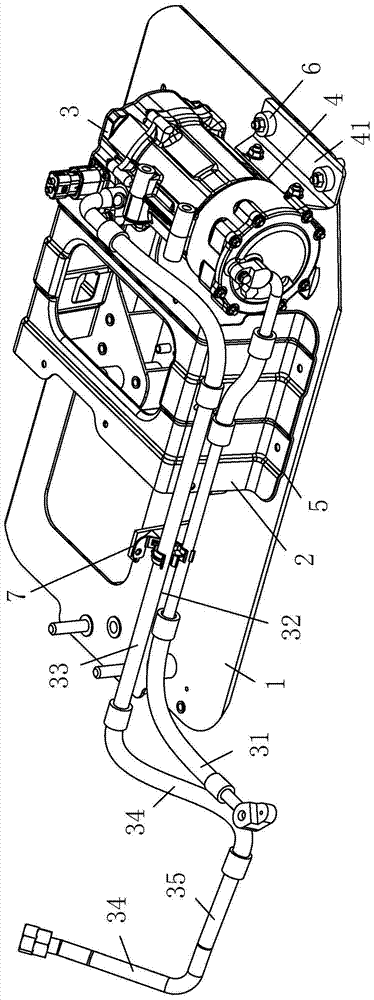 Installation structure of compressor and powertrain