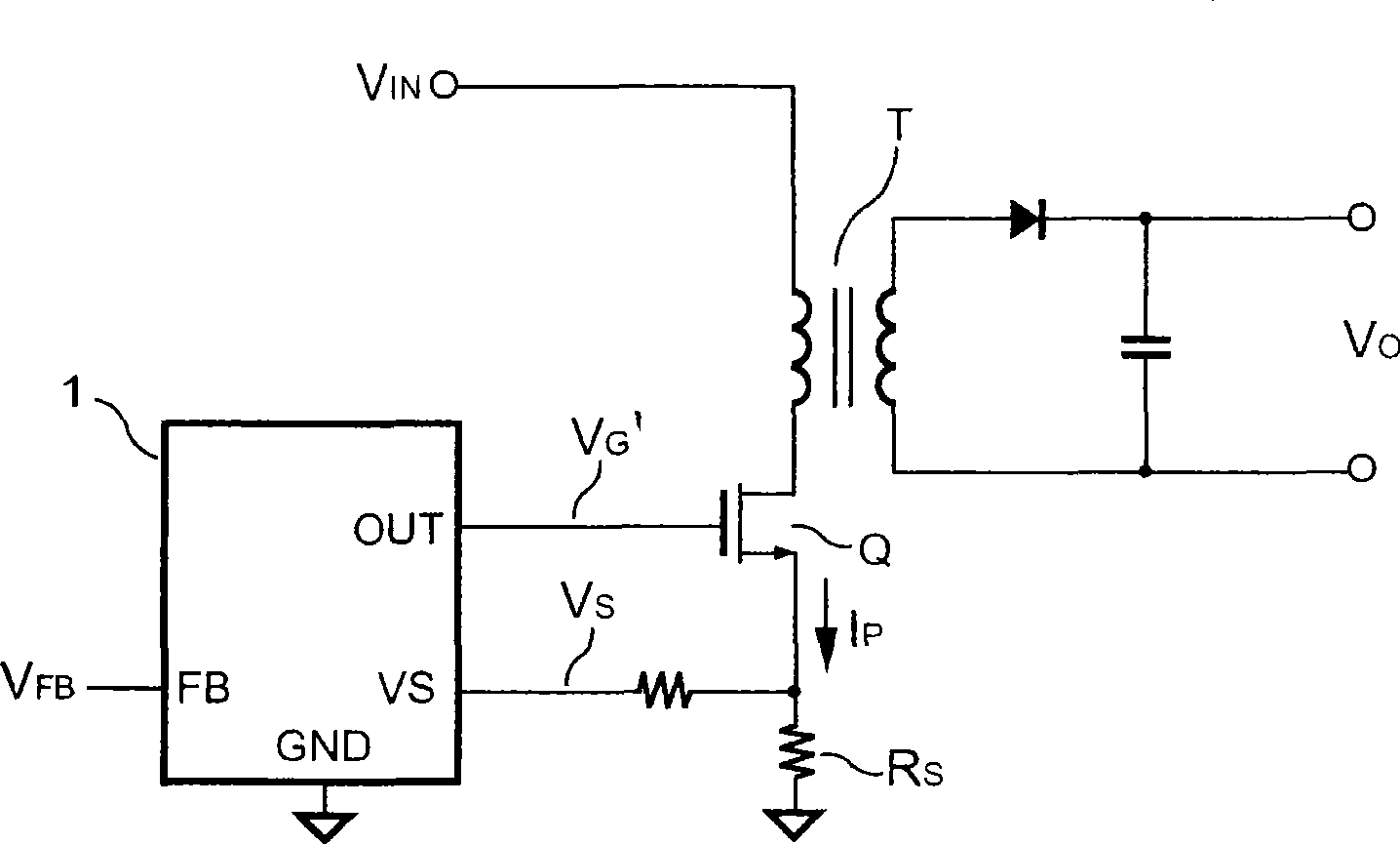 A switch-over type control device for output power compensation