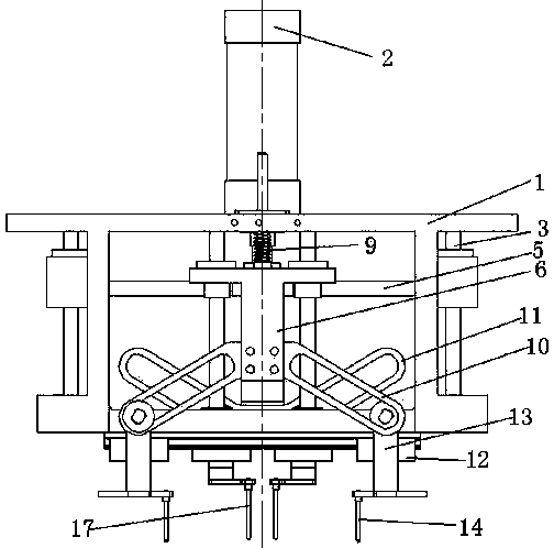 Bag collating and clamping linkage mechanism for three-dimensional packaging bags