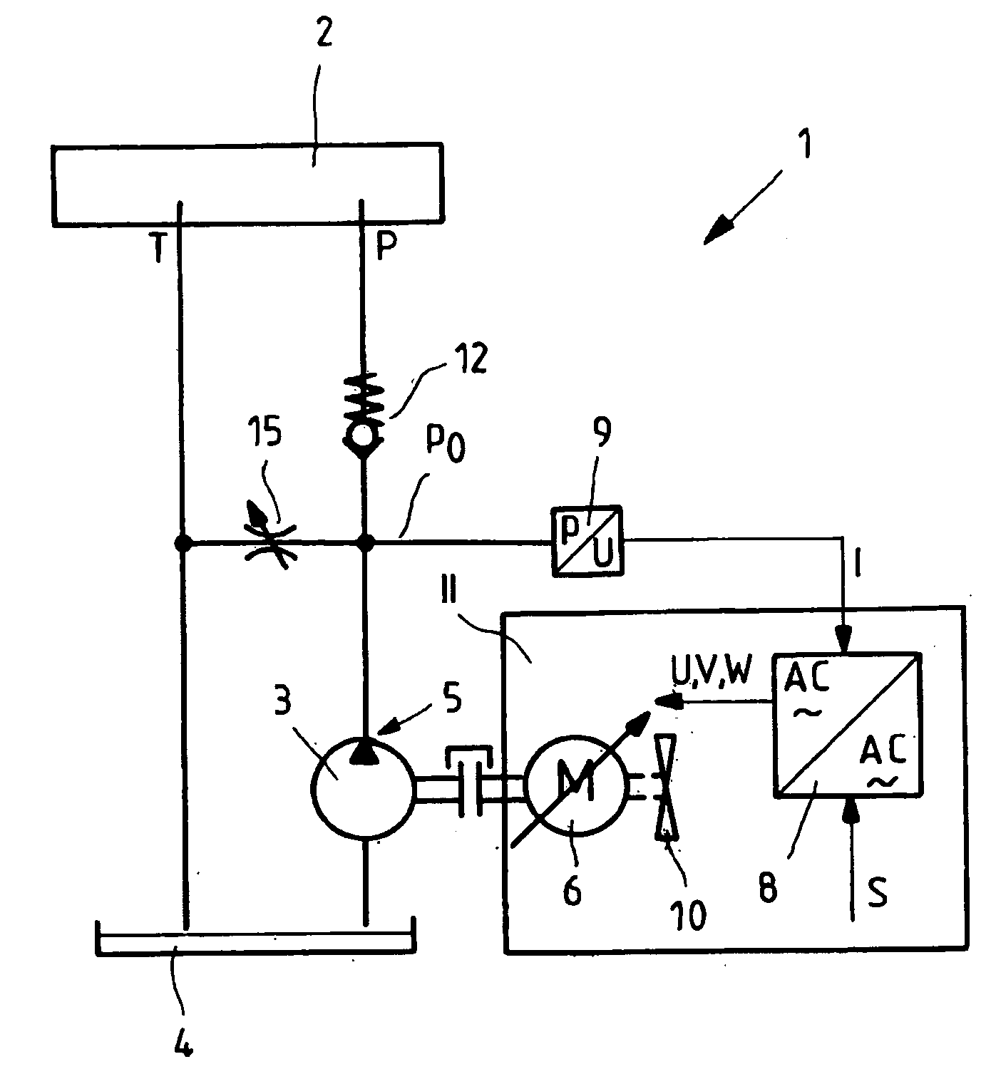 Device for providing a pressure for a hydraulic consumer and method for providing a pressure