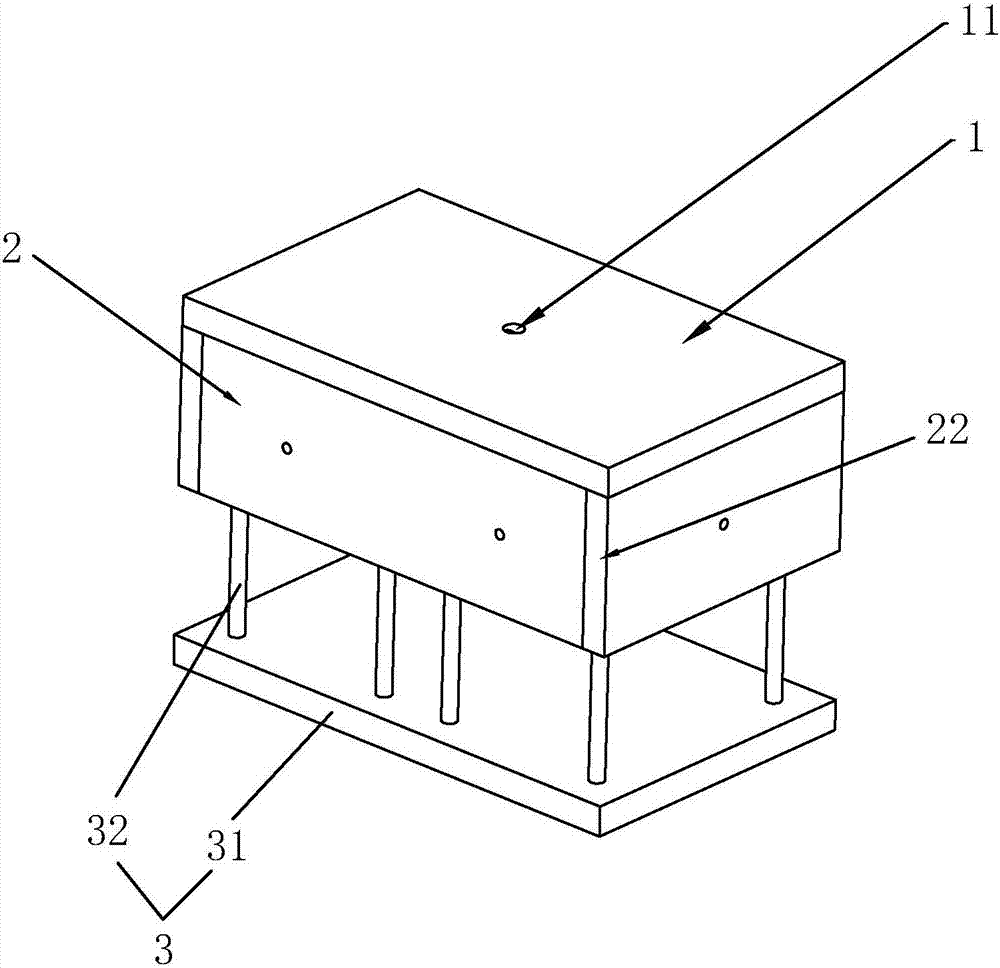 Plastic de-molding force test mold and test method thereof