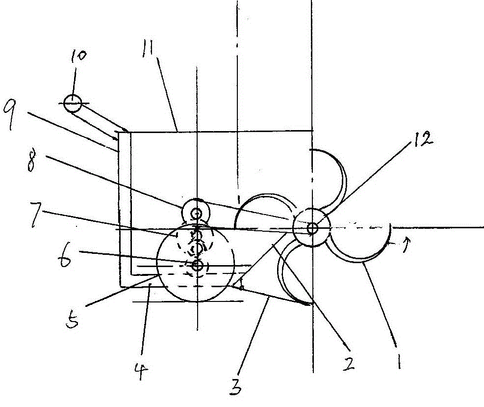 Pushing shovel type glass collecting cart