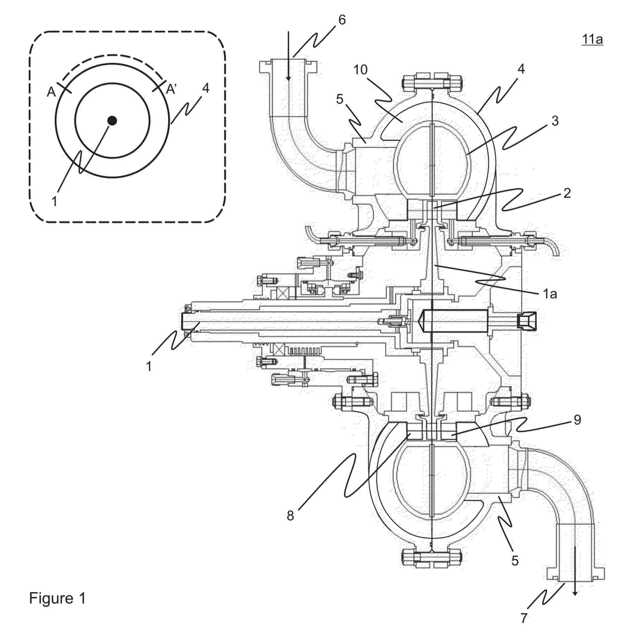 Process and rotary machine type reactor