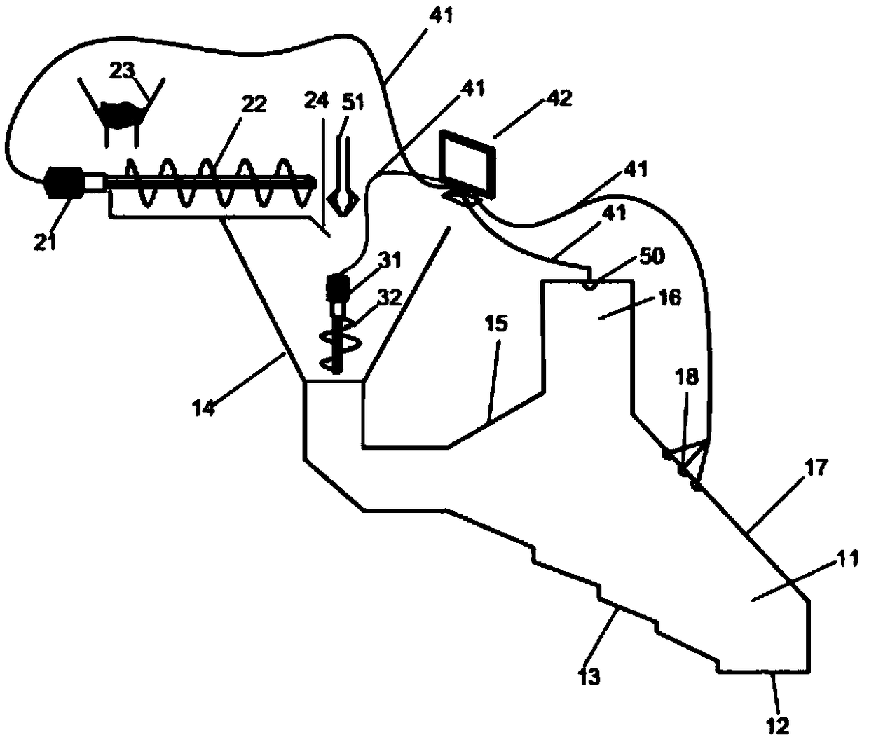 Co-combustion device and method capable of automatically adjusting blending combustion amount of sludge