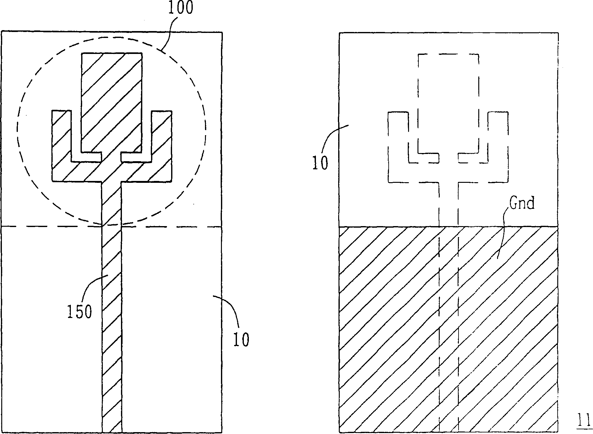 Double frequency mono-polar antenna