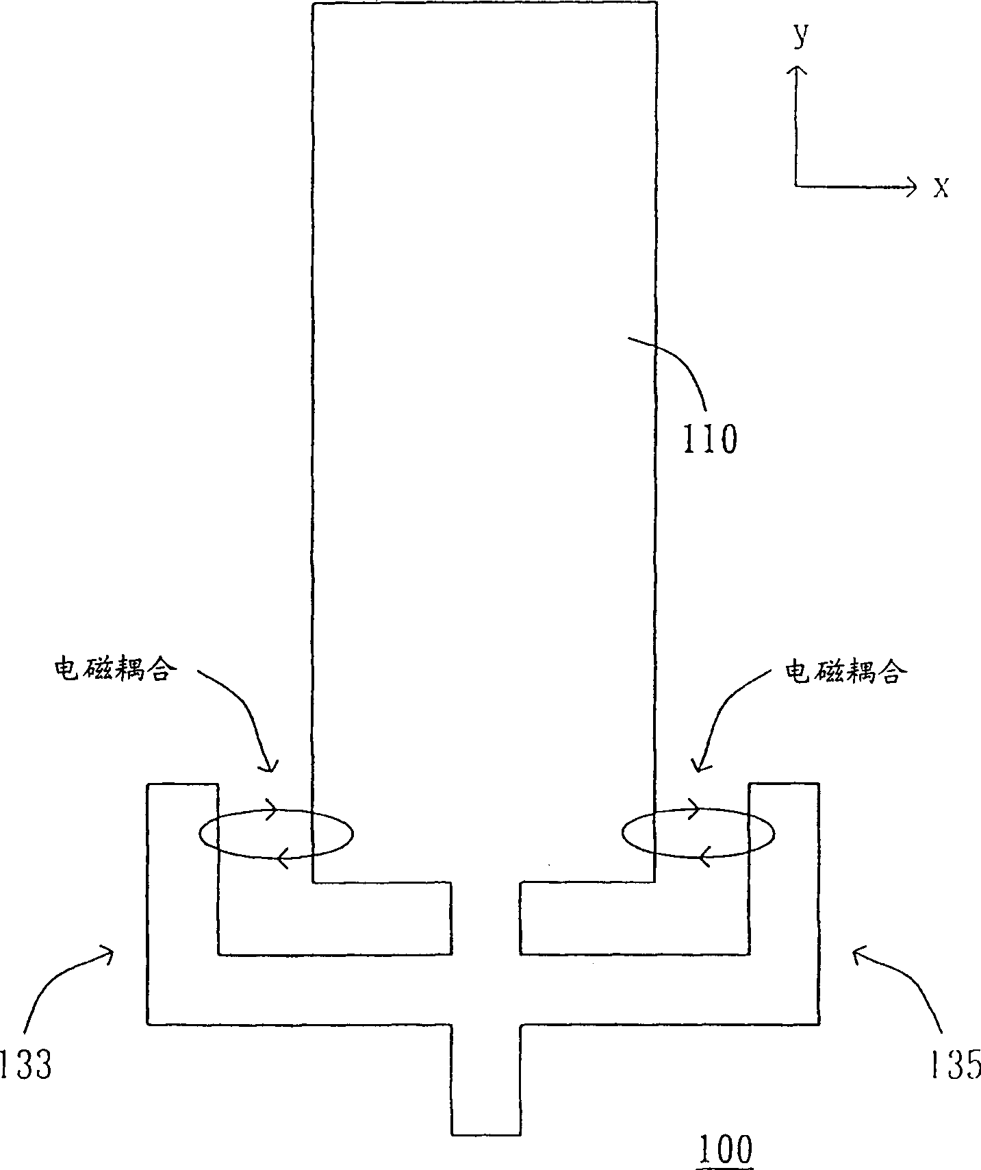 Double frequency mono-polar antenna