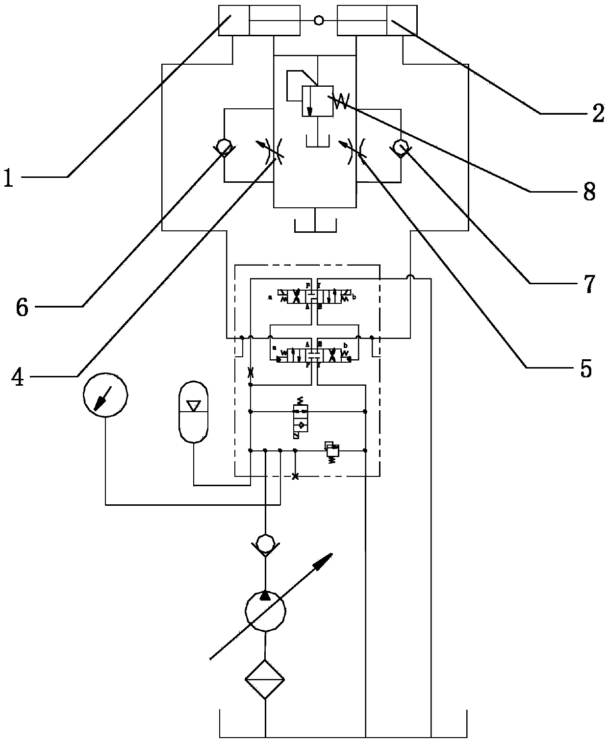 Engineering machine and distribution system thereof