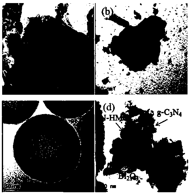 Method for utilizing carbon nitride/nitrogen doped mesoporous carbon/bismuth trioxide ternary Z-type light catalyst to catalyze and remove antibiotics