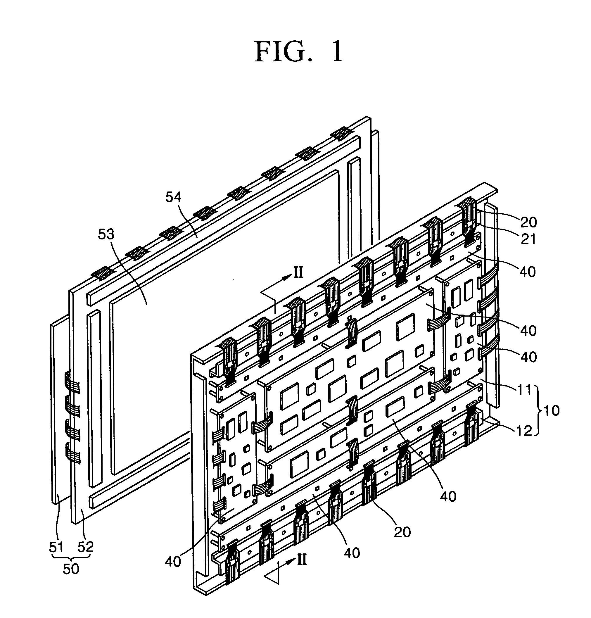 Heat dissipation structure for display panel and display module equipped with the structure