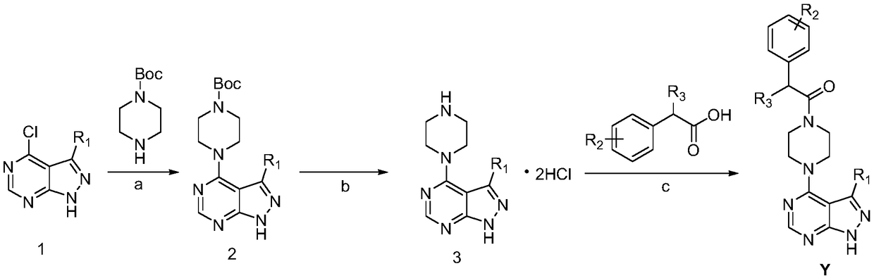 Pyrazolopyrimidine compound containing piperazine or its medicinal salt and preparation method and application thereof