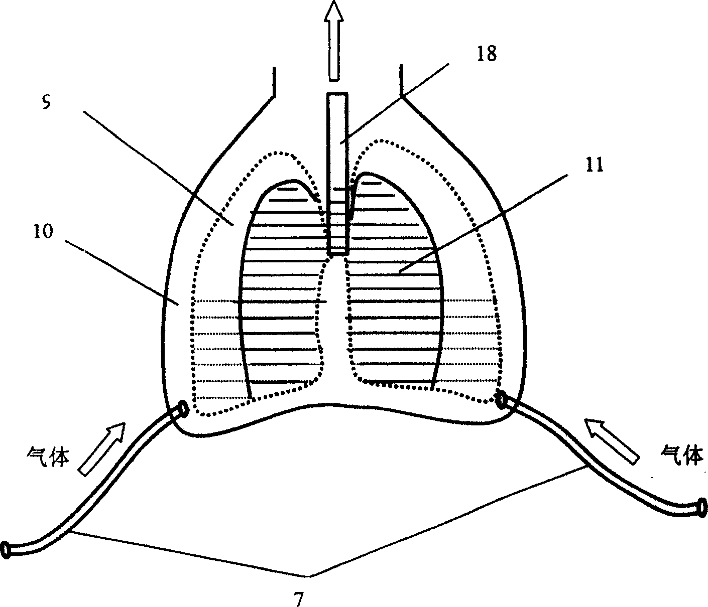 Fluid discharging aerating breathing system