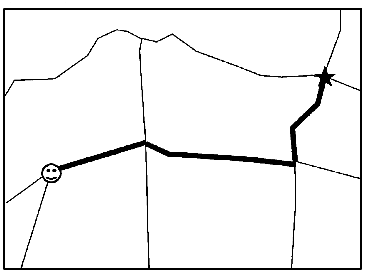 Method and device for path planning along hand-drawn route in navigation system