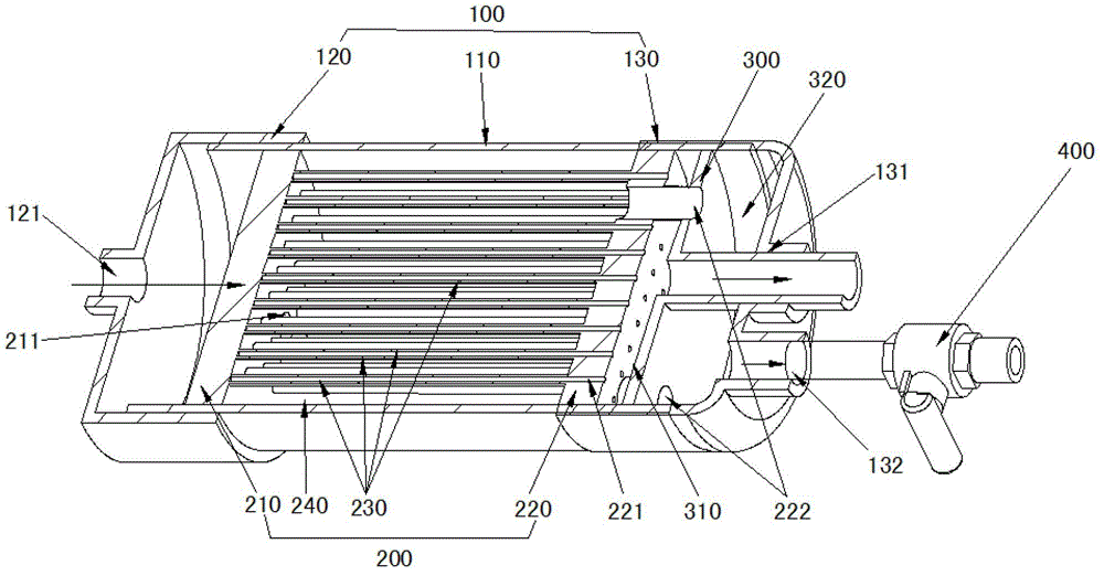 Flushable external pressure ultrafiltration element assembly and water purifier