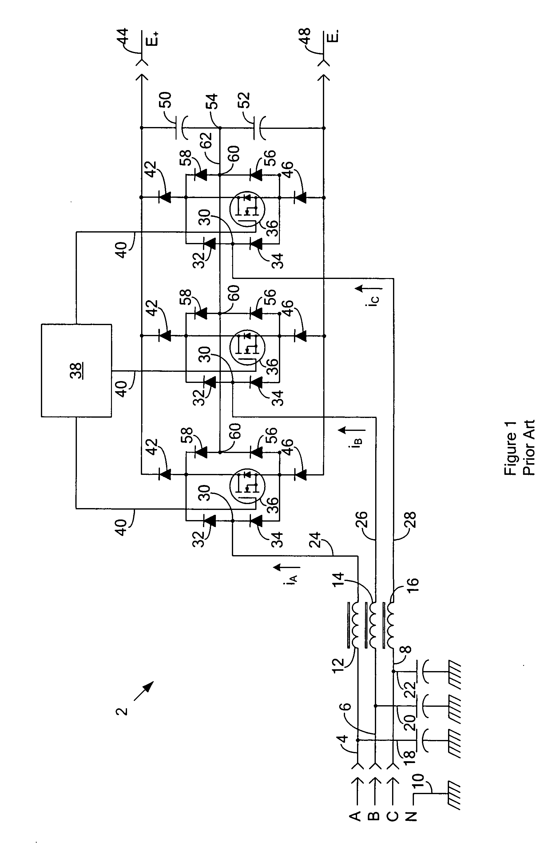 Active rectifier system with power factor correction