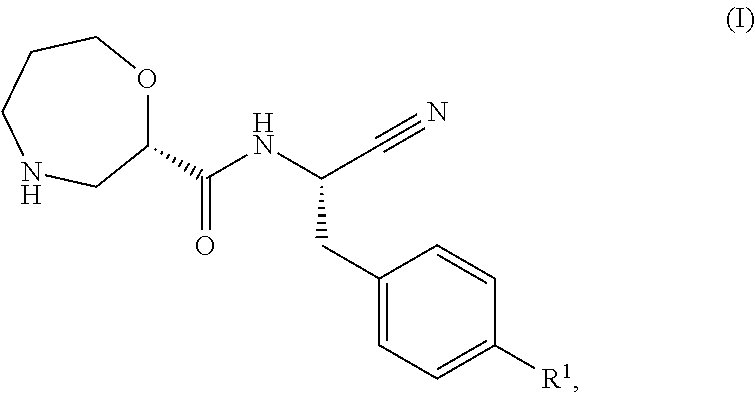 Certain (2S)-n-[(1S)-1-cyano-2-phenylethyl]-1,4-oxazepane-2-carboxamides for treating bronchiectasis