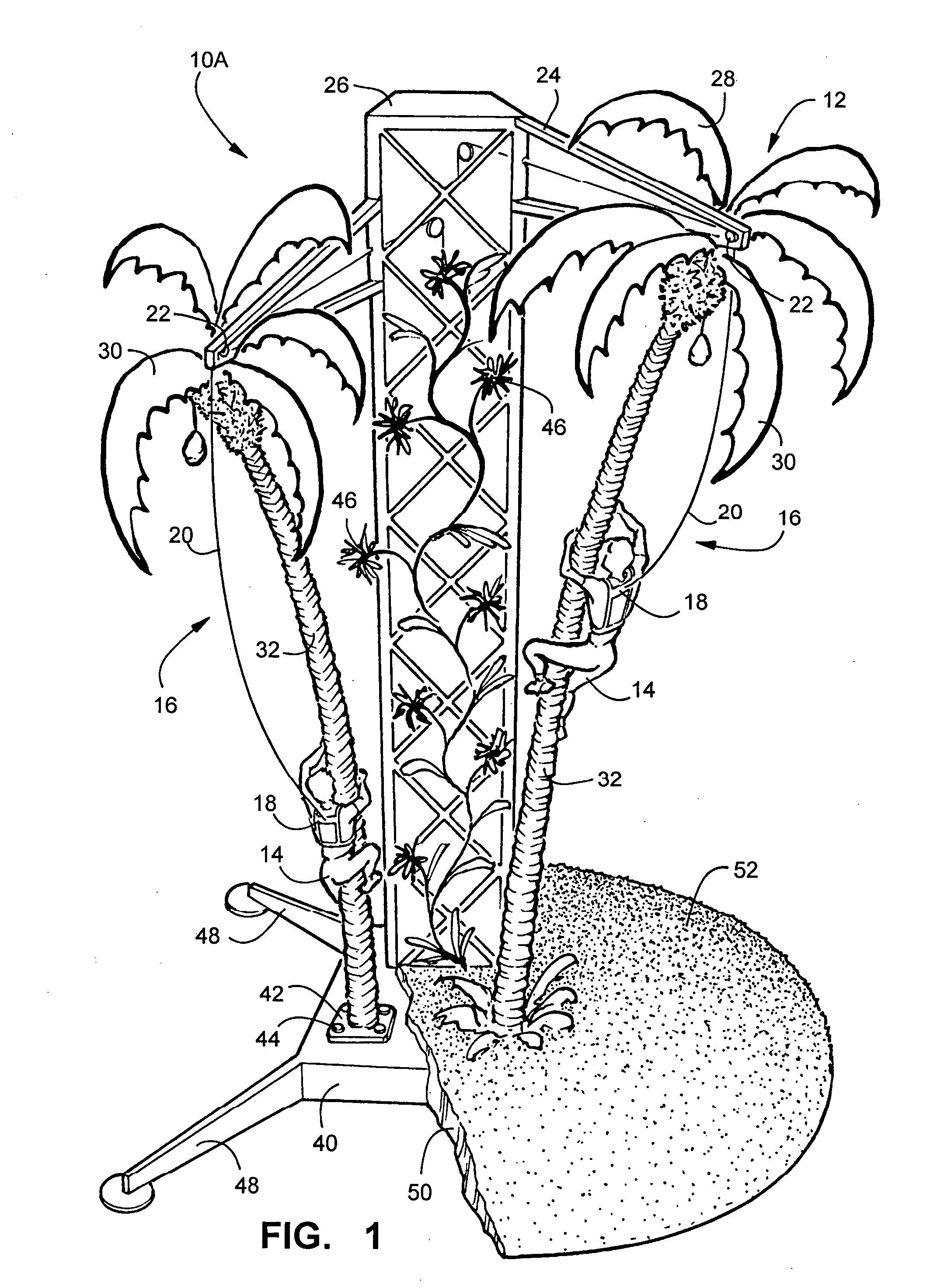 Artificial climbing trees and support system