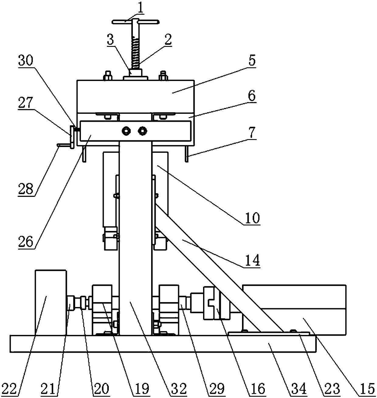 Rolling vibration test bench for simulating wheel-rail relation in rail transit