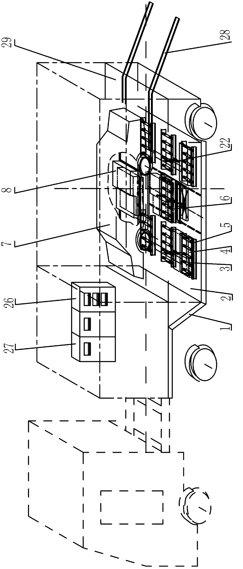 Movable automatic power charging and switching station as well as cell rapid replacement method for electric automobile