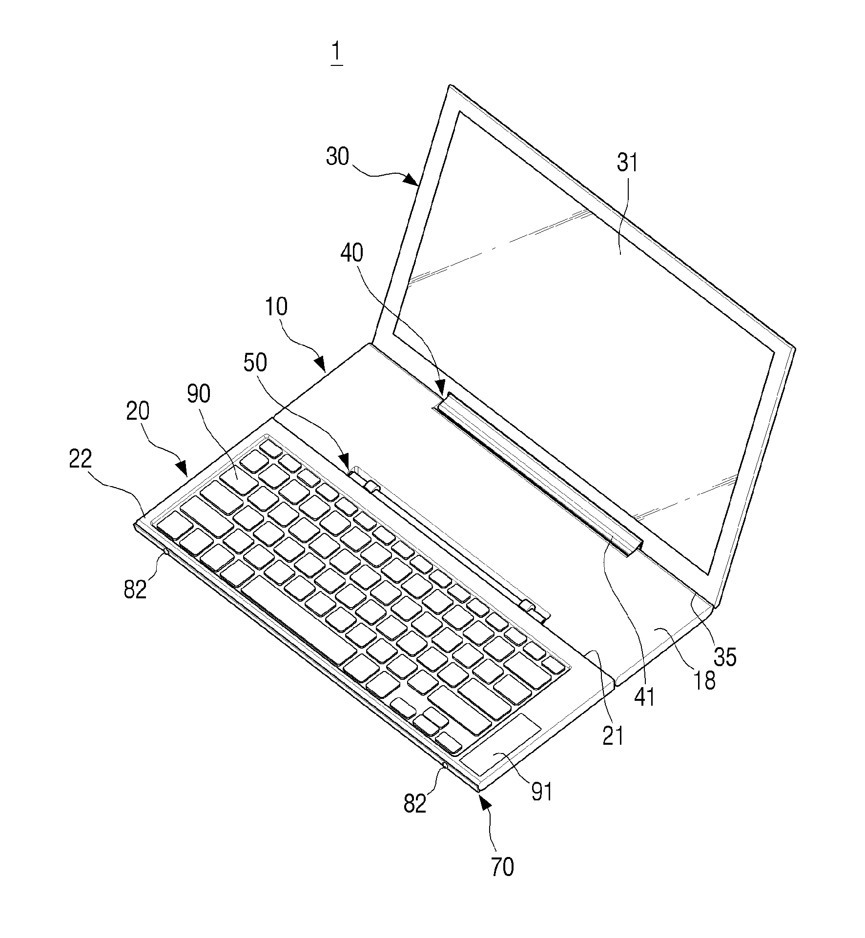 Foldable computing apparatus and method of erecting display unit