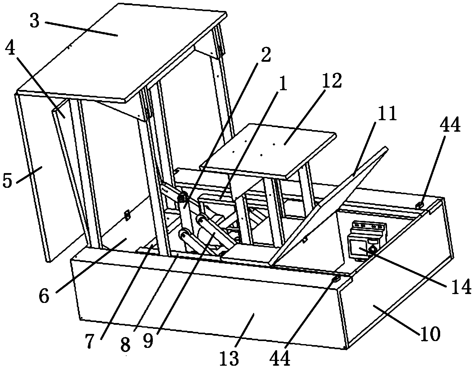 Flat plate type automatic folding combined desk and chair